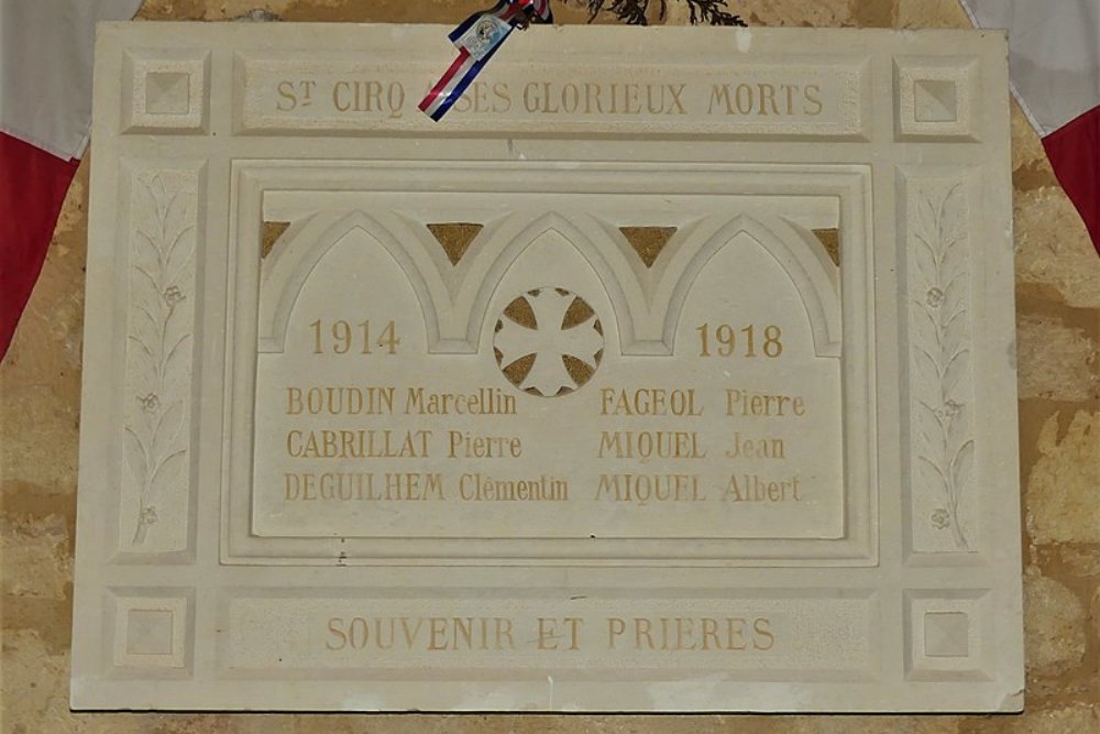 Monument Eerste Wereldoorlog Kerk Saint-Cirq #1