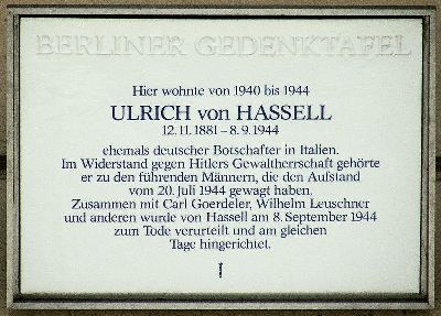 Gedenkteken Ulrich von Hassell #1