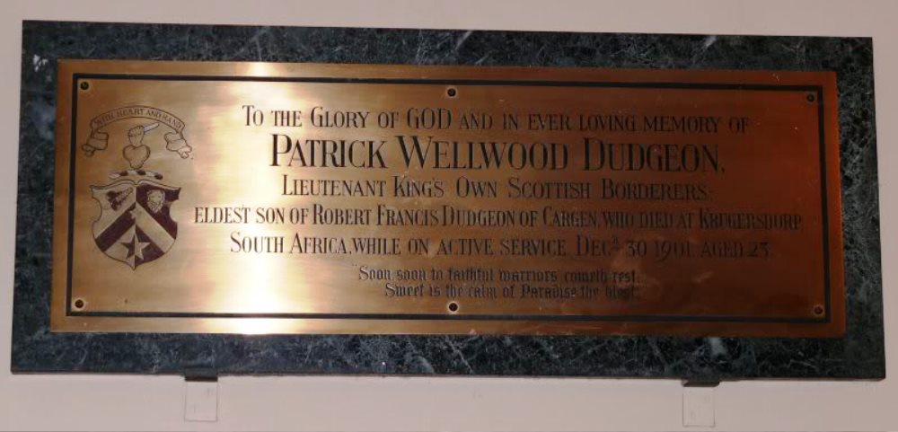 Gedenkteken Lieutenant Patrick Wellwood Dudgeon #1