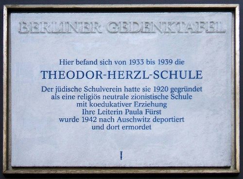 Plaque Theodor-Herzl-Schule