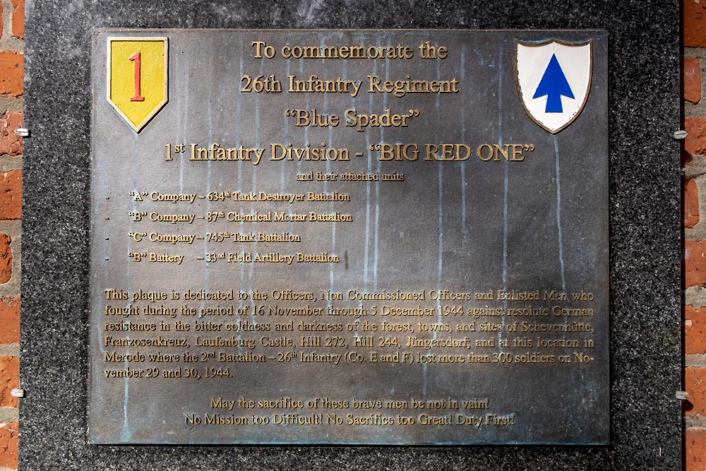 Plaque 26th Infantry Regiment Merode #2