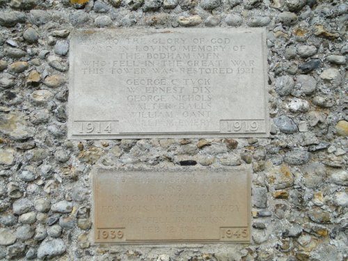 Oorlogsmonument Bodham Church #1