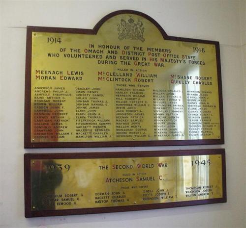 Oorlogsmonument Omagh and District Post Office Staff