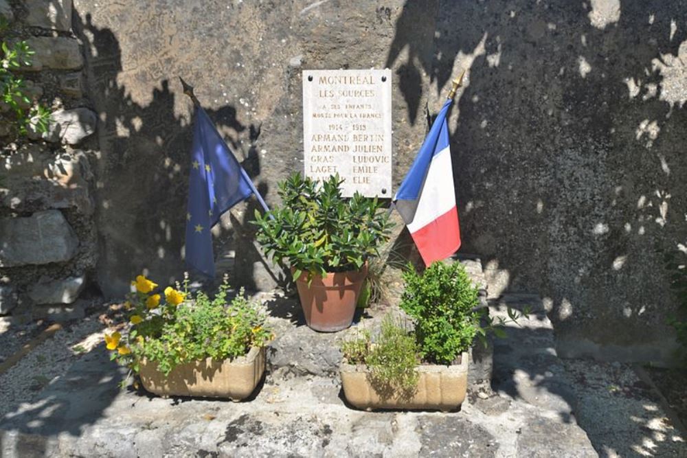 Monument Eerste Wereldoorlog Montréal-les-Sources