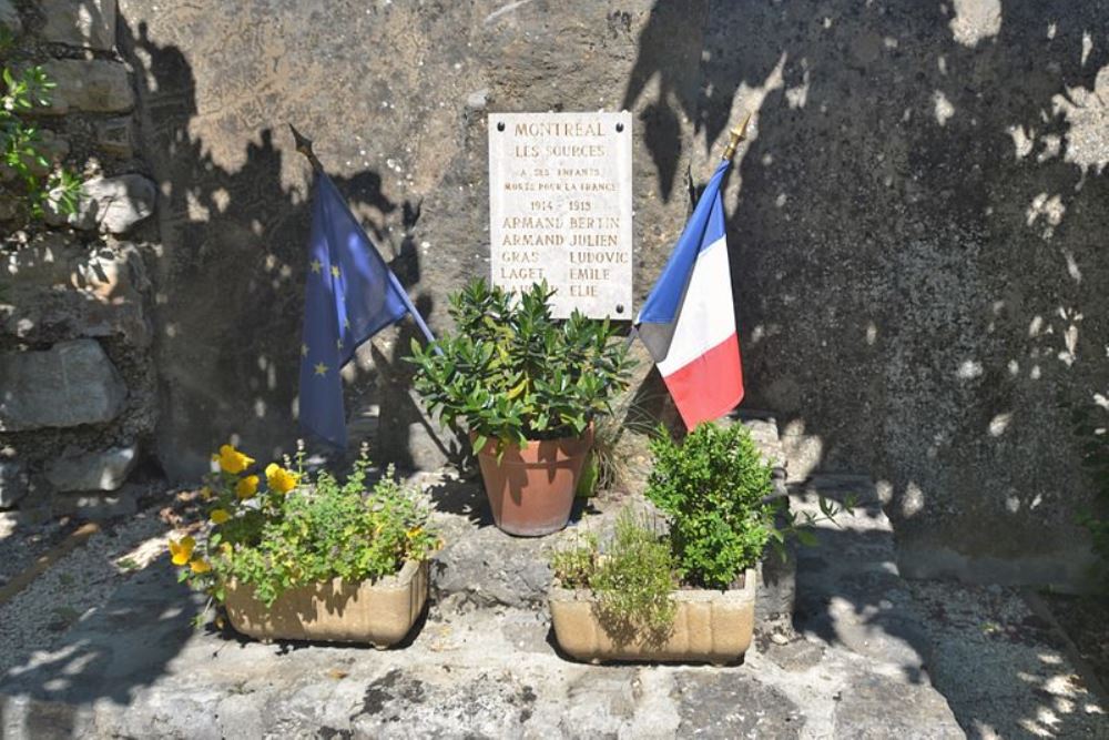 Monument Eerste Wereldoorlog Montral-les-Sources