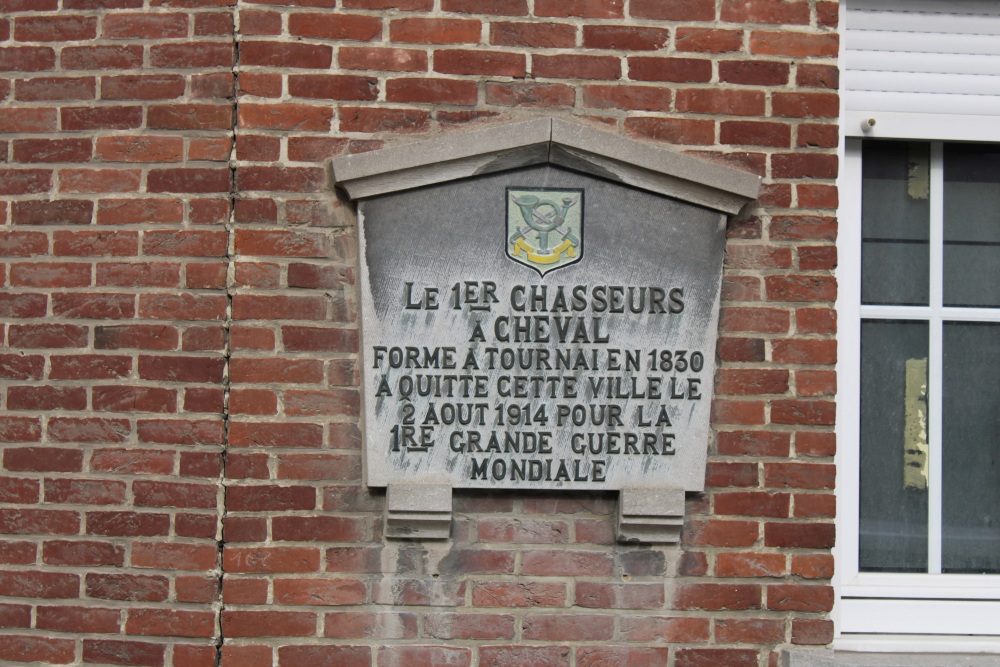 Gedenkplaat Regiment 1ste Jagers te Paard Tournai