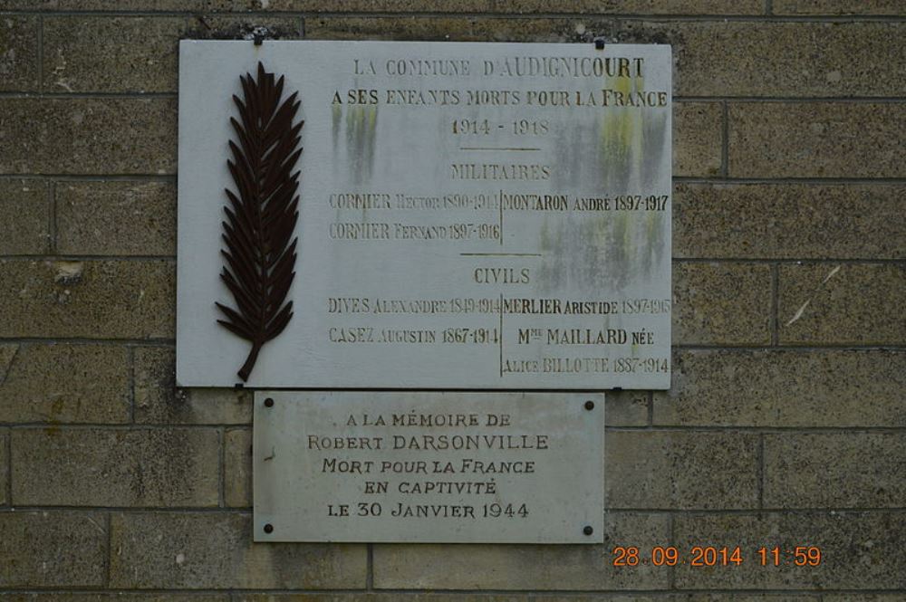 War Memorial Audignicourt