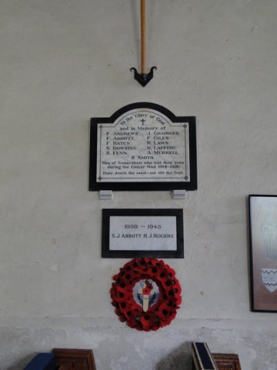 War Memorial Somersham Church