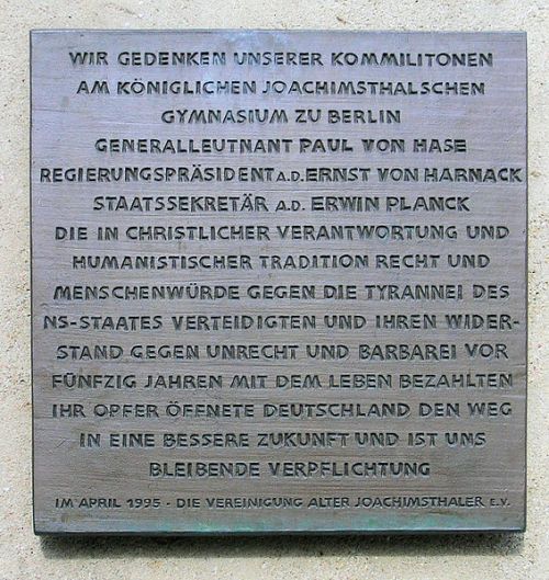 Gedenkteken Joachimsthalsches Gymnasium #1