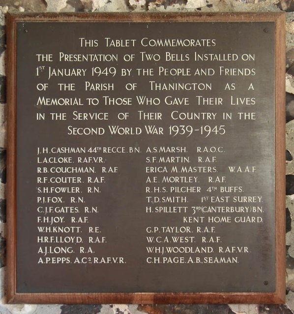 War Memorial St. Nicholas Church Thanington #2