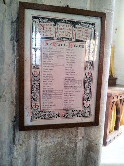 Roll of Honour St. Ethelbert Church #1