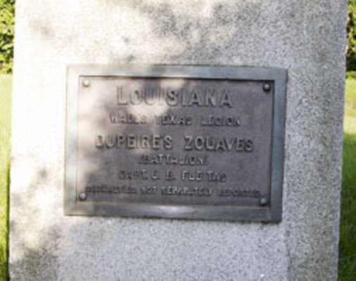 Dupeire's Louisiana Zouaves Battalion (Confederates) Monument