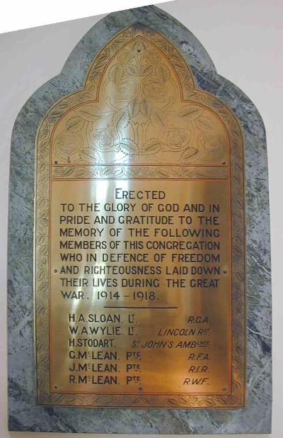 Oorlogsmonument St. Andrew’s Presbyterian Church #1