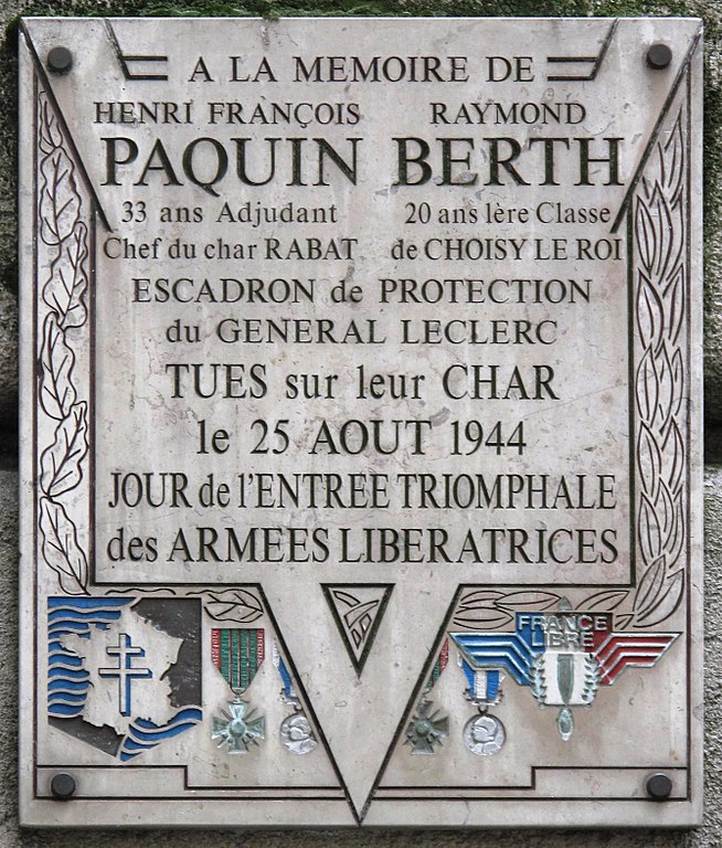 Memorial Henri François Paquin and Raymond Berth