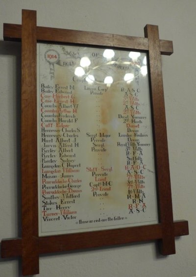 Roll of Honour St. Michael and All Angels Church #1