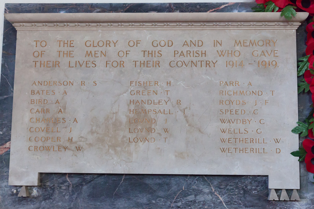 Memorials World Wars Caythorpe