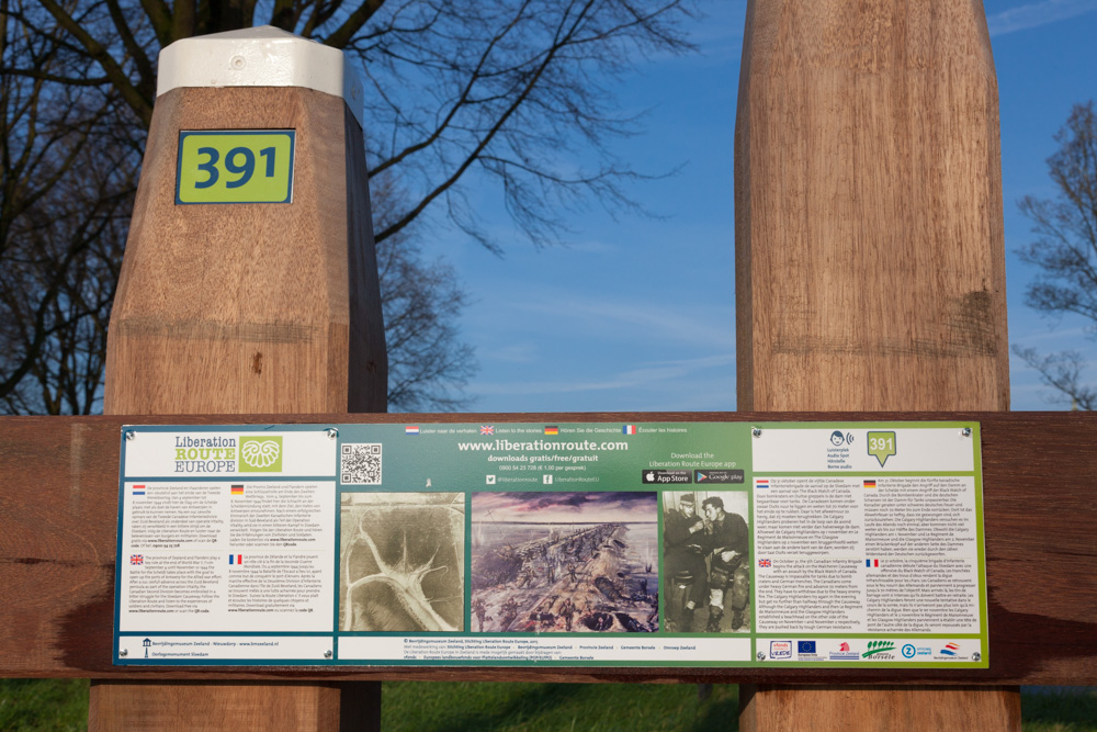 Liberation Route Marker 391: Grenades bounce across the Sloedam #3