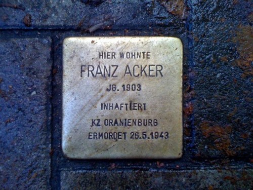 Stolperstein Genslerstrae 16 #1