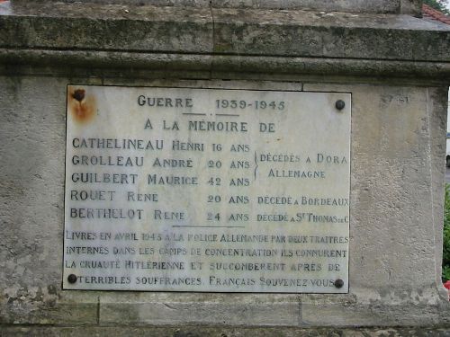 Oorlogsmonument Saint-Thomas-de-Conac #1
