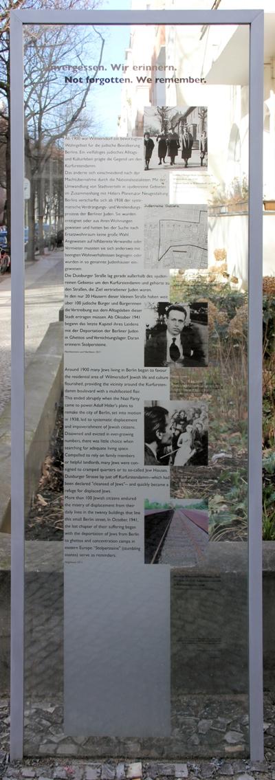 Monument Joodse Bewoners Duisburger Strae #3