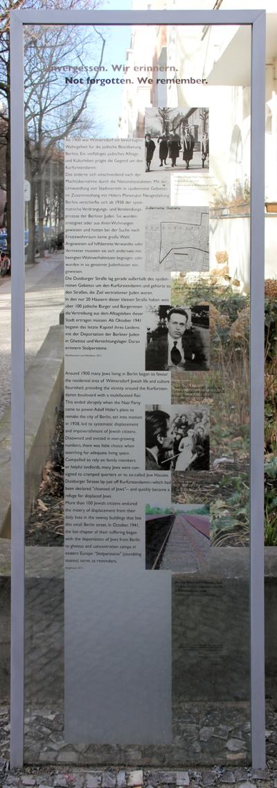 Monument Joodse Bewoners Duisburger Straße #3