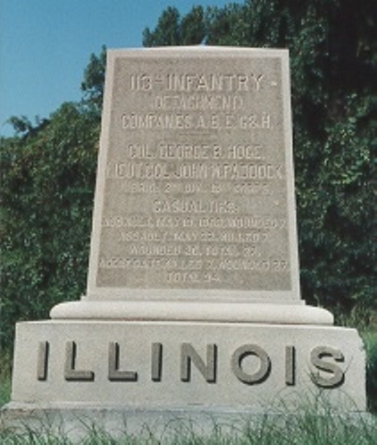 113th Illinois Infantry Detachment Companies A, B, E, G and H (Union) Monument #1