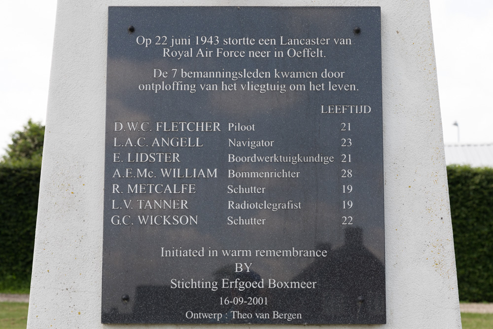 Memorial Lancaster lll ED997 Bomber Oeffelt #3