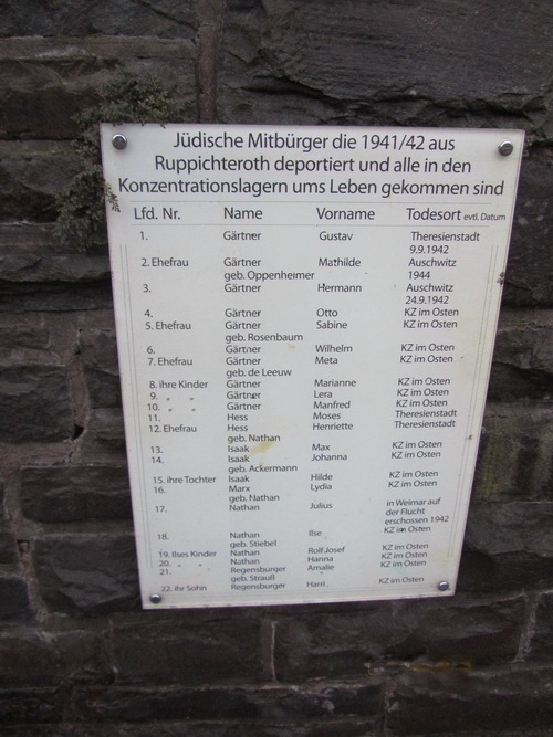 War Memorial and Jewish Remembrance Plate #3