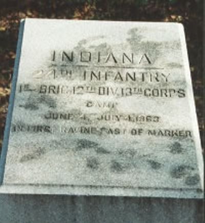 Positie-aanduiding Kamp 24th Indiana Infantry (Union) #1