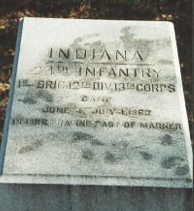 Position Marker Camp Site 24th Indiana Infantry (Union) #1