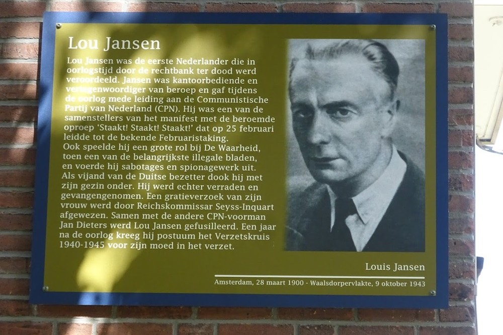 Herdenkingsborden Slotermeer Lou Jansenplein