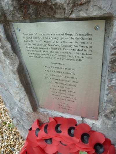 Memorial Victims Air-Strike 12 August 1940 #2