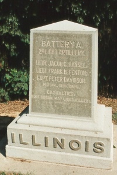 2nd Illinois Light Artillery, Battery A (Union) Monument #1