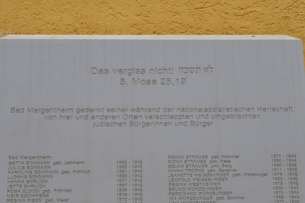 Jewish Memorial Bad Mergentheim #5