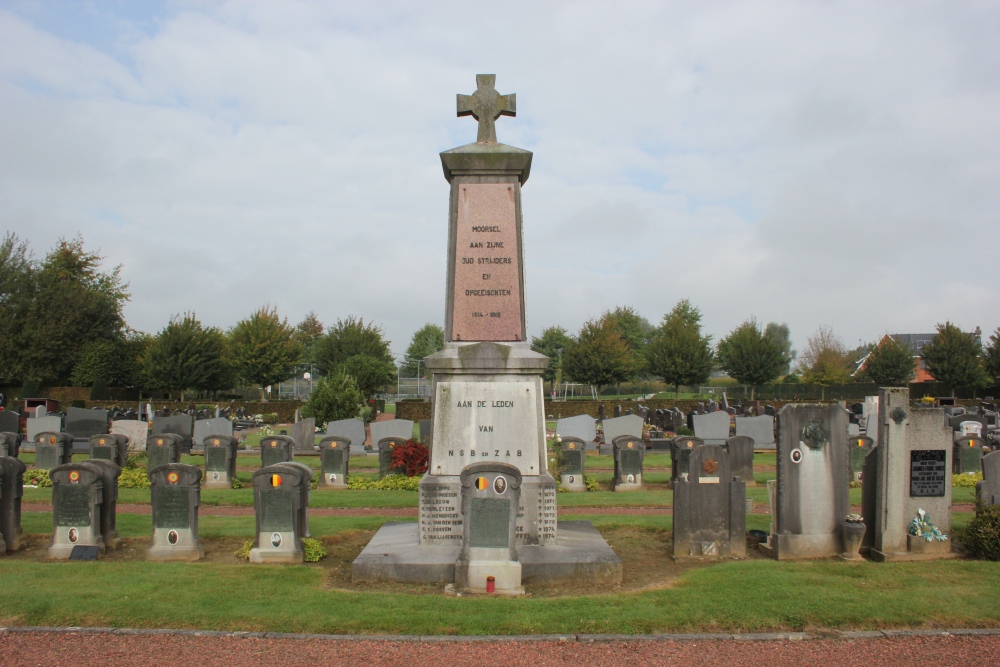 Oorlogsmonument Eerste Wereldoorlog Begraafplaats Moorsel