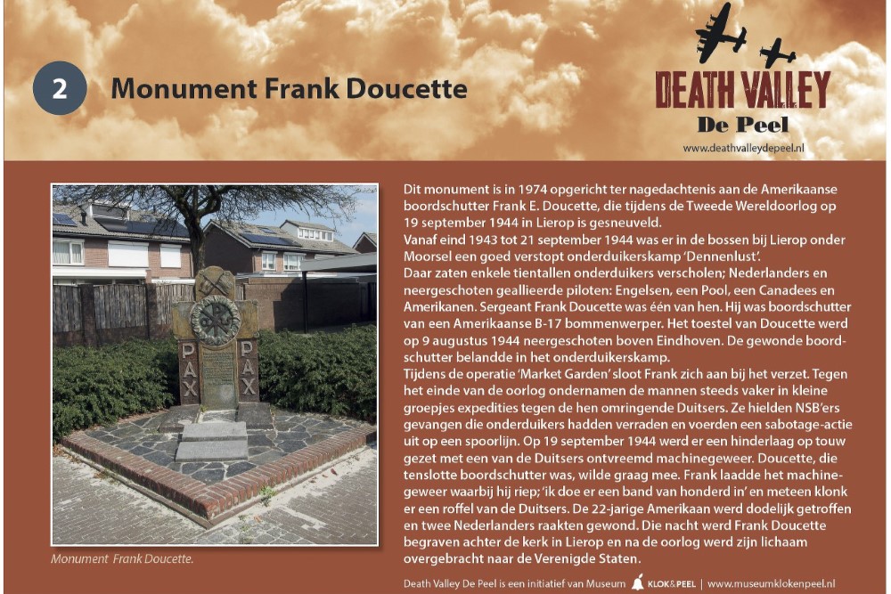 Fietsroute Death Valley De Peel - Monument Frank Doucette (#2)