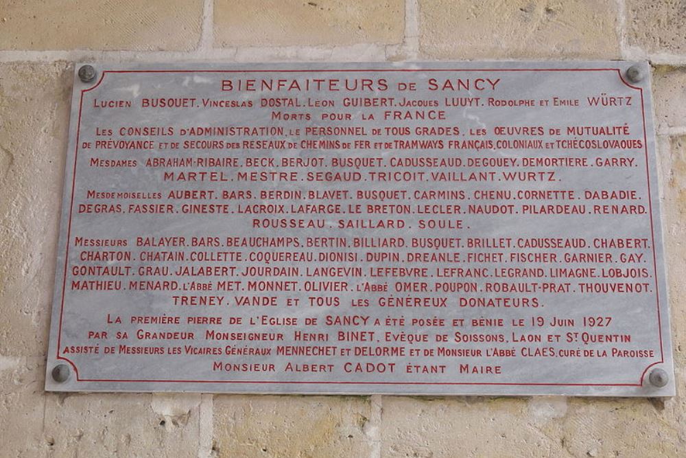 Gedenktekens Kerk Sancy-les-Cheminots #1