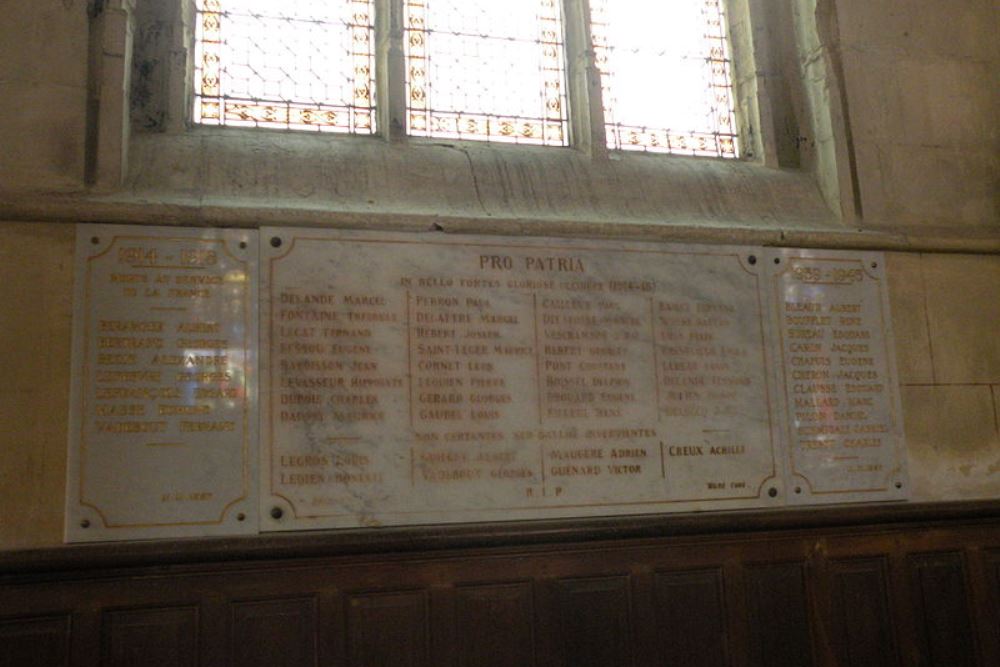 War Memorial Chaumont-en-Vexin Church #1