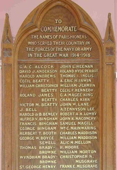 War Memorial St Philip and St James Church of Ireland