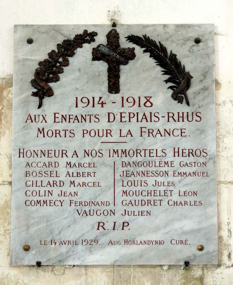 World War I Memorial piais-Rhus #1