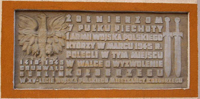 Memorial Plaque 7th Kolobrzeski Infantry Regiment