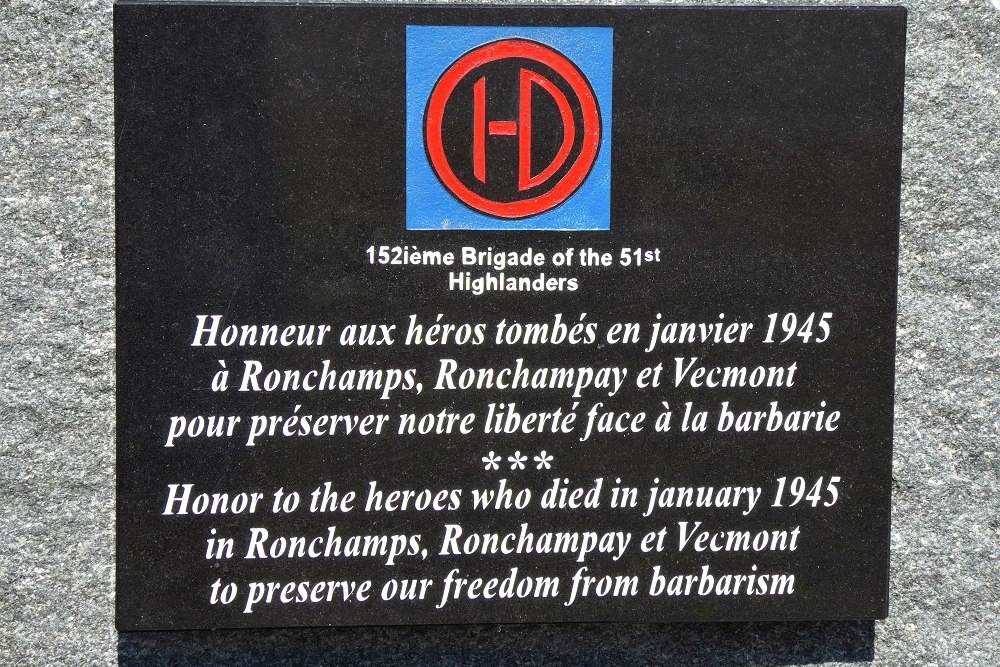 Memorial 152nd Brigade 51st Highlanders Ronchamps #3