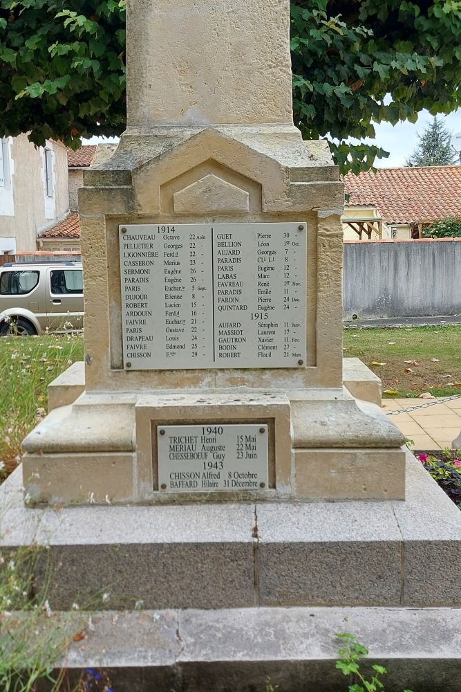 Oorlogsmonument Champagné-les-Marais #5