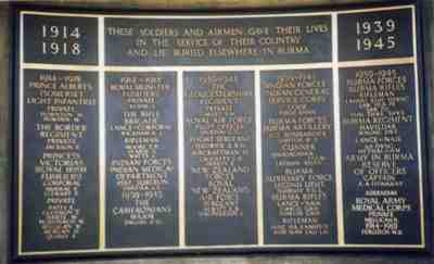 Commonwealth Memorial for Graves in Burma