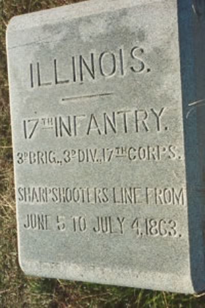 Positie-aanduiding Scherpschutterslinie 17th Illinois Infantry (Union) #1