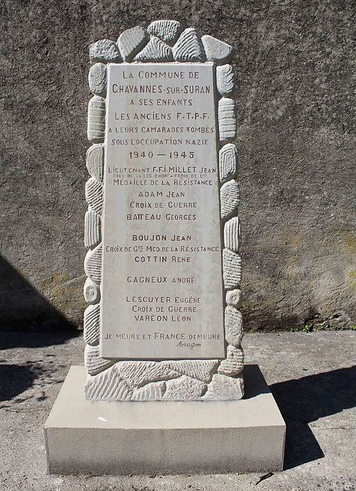 Monument Tweede Wereldoorlog Chavannes-sur-Suran