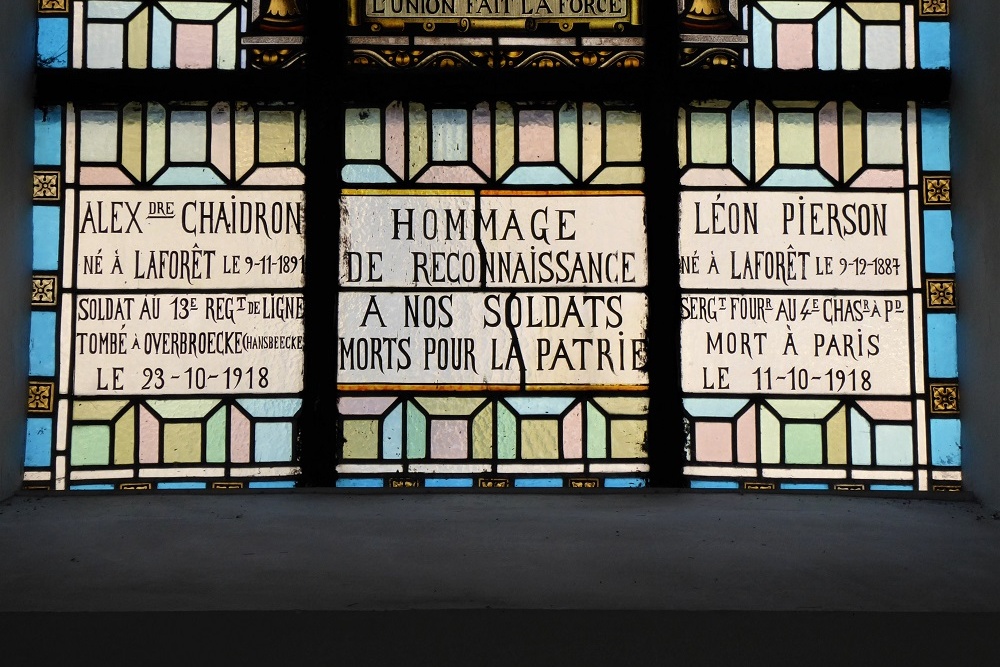 Stained glass window St. Agatha Church Laforêt #1