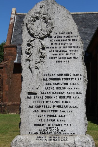 War Memorial Whiting Bay District