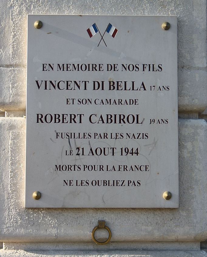 Gedenkteken Vincent di Bella en Robert Cabirol