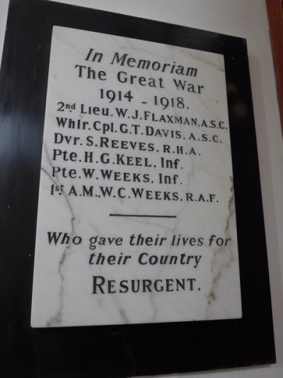 Oorlogsmonument St. Peter in the Wood Church Appleshaw